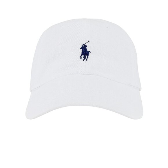 Polo Ralph Lauren Chino Cap in White & Marlin Blue One Size New Unisex Hat Mens - Picture 2 of 11